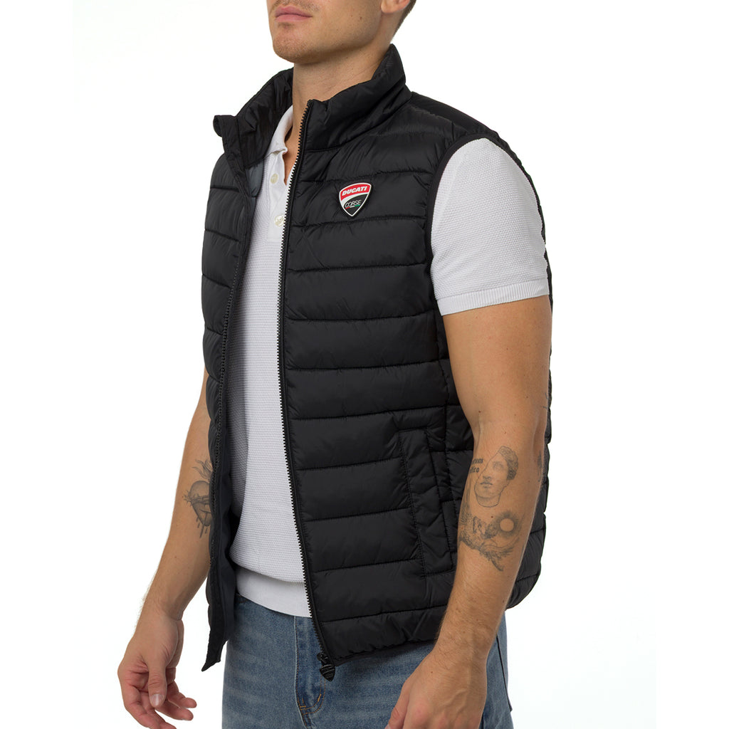 Gilet trapuntato nero da Uomo con logo Ducati Corse