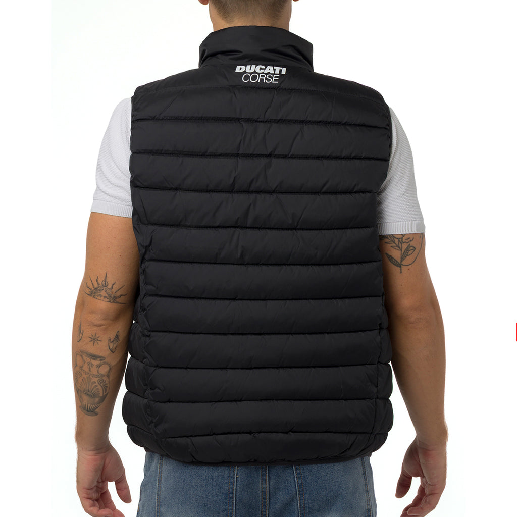 Gilet trapuntato nero da Uomo con logo Ducati Corse