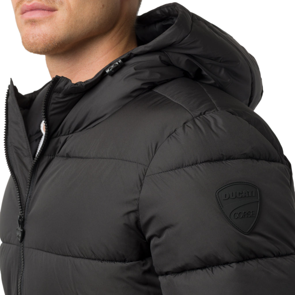 Piumino nero da Uomo con cappuccio Ducati Corse