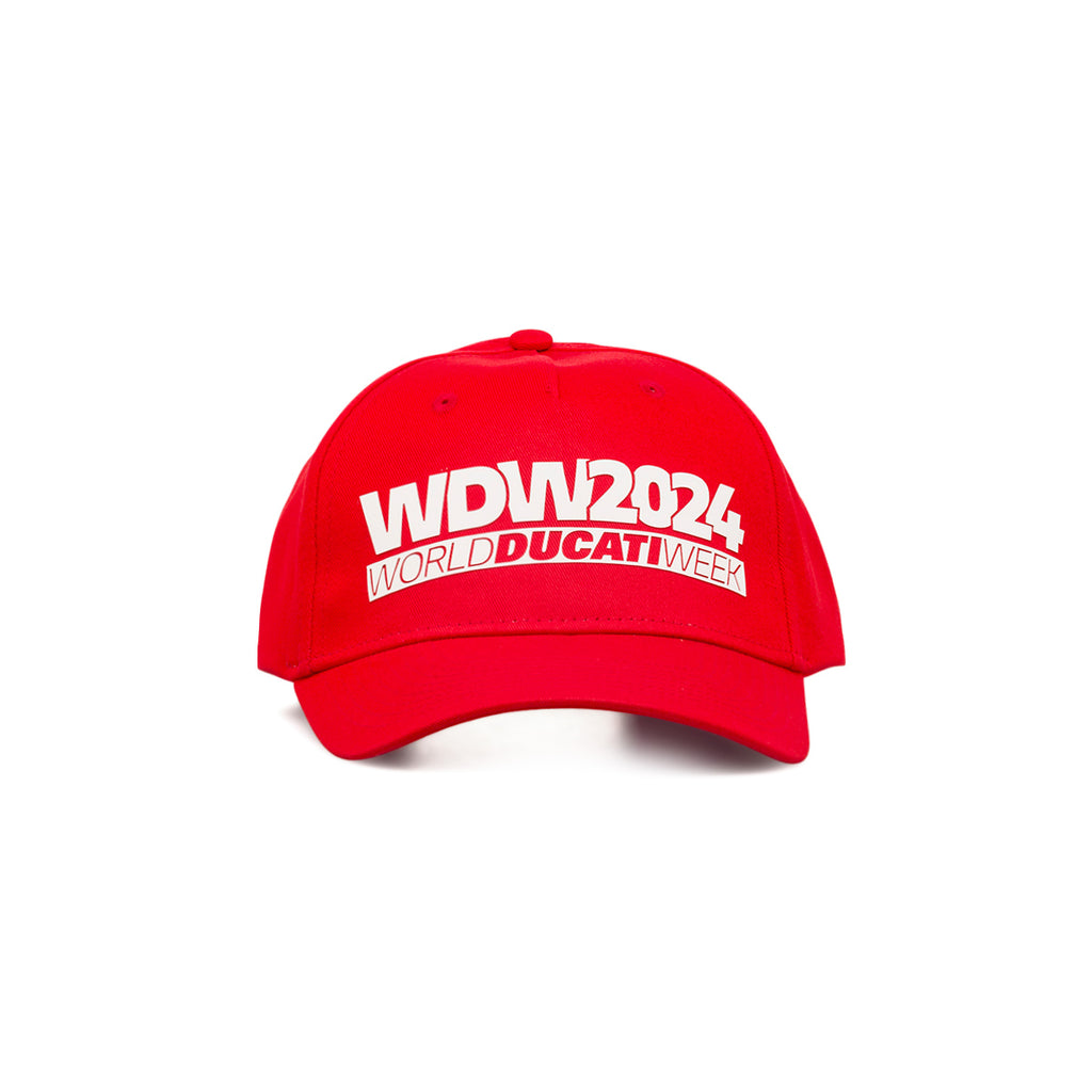 Cappellino da uomo rosso con logo WDW2024 Ducati