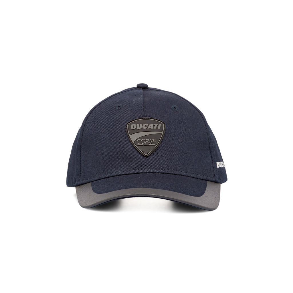 Cappellino da uomo blu con dettaglio grigo e logo Ducati