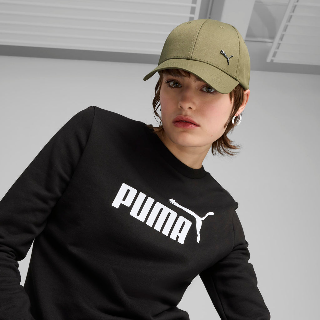 Cappellino verde militare con logo e chiusura con strappo Puma Ess Metal