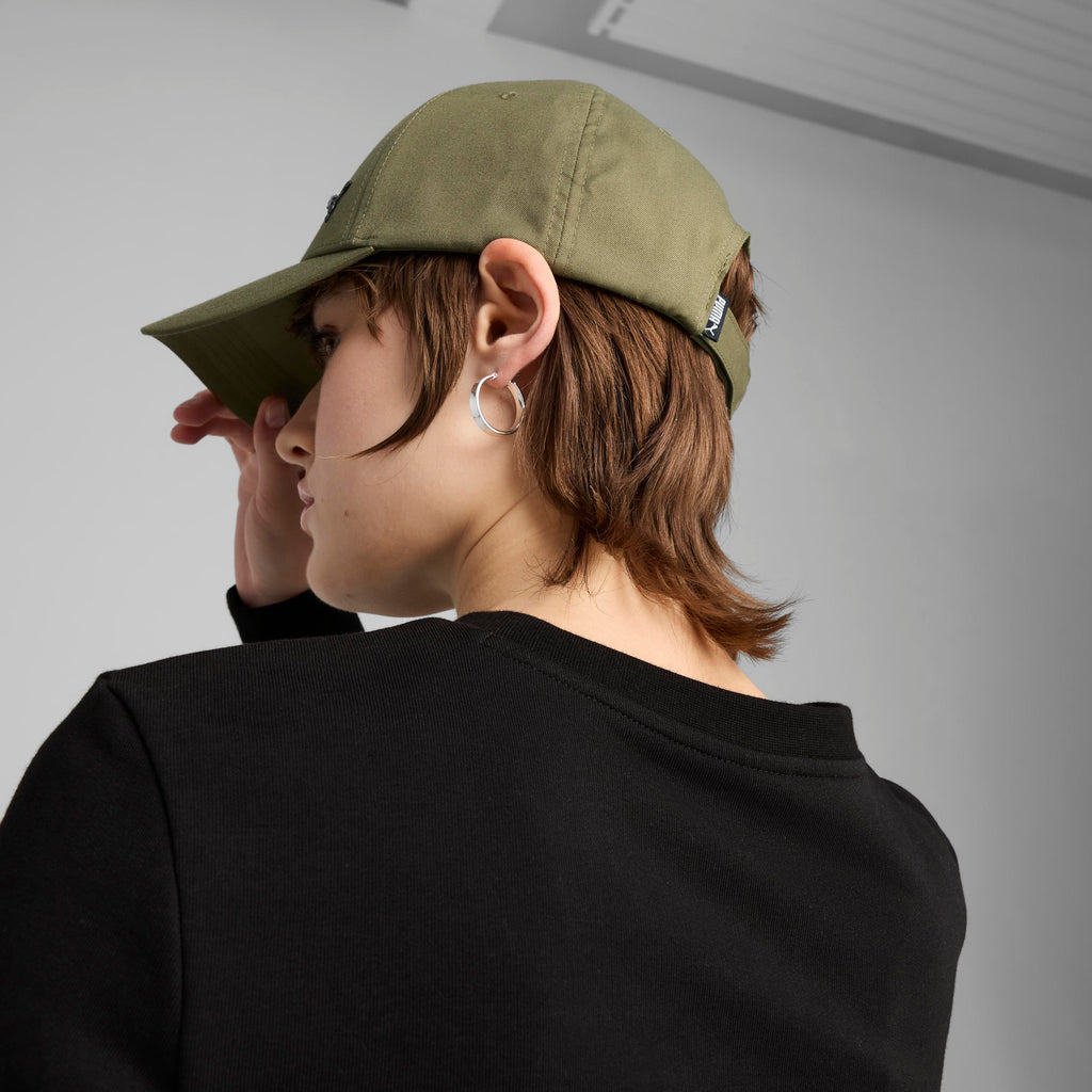 Cappellino verde militare con logo e chiusura con strappo Puma Ess Metal