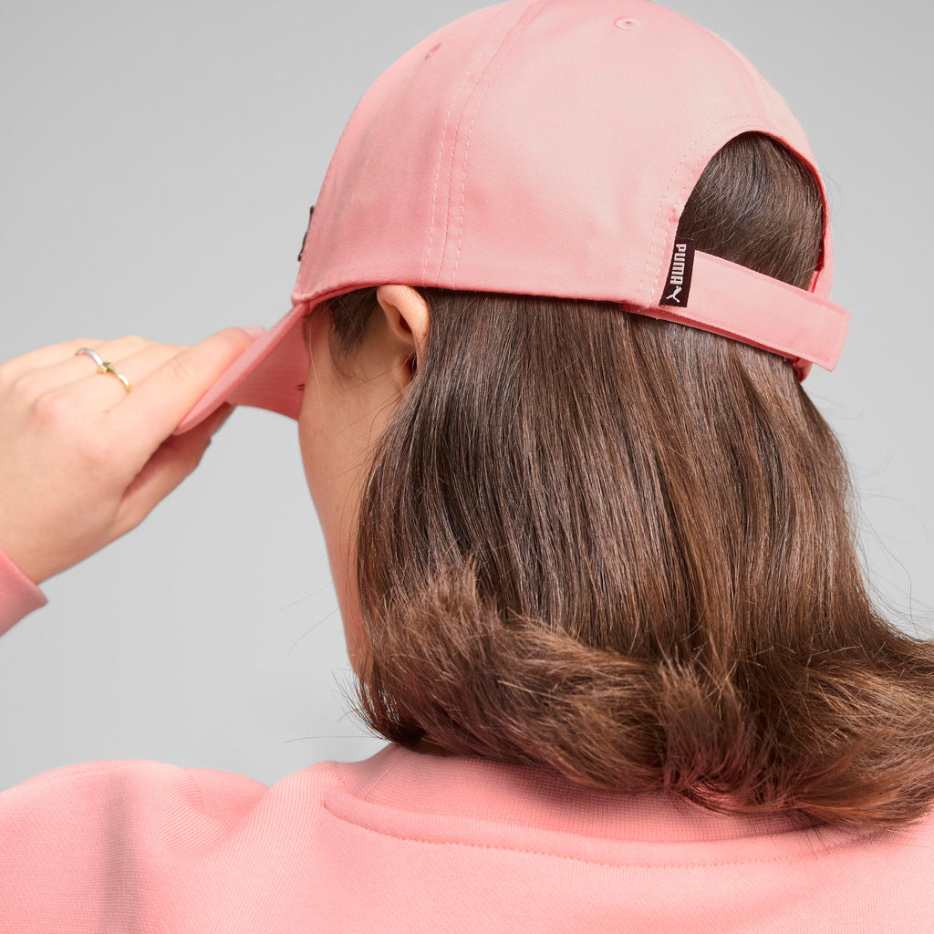 Cappellino rosa con logo e chiusura con strappo Puma Ess Metal