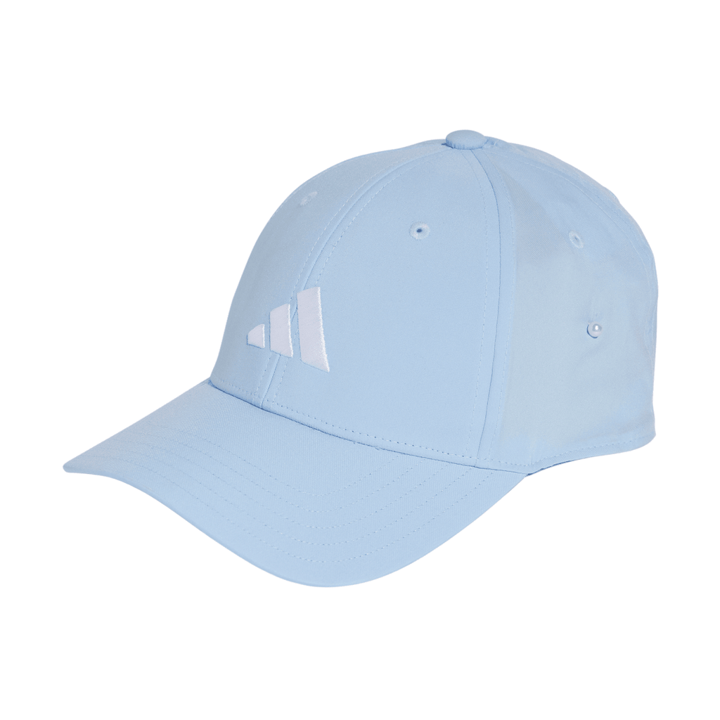 Cappello azzurro regolabile con visiera e logo adidas