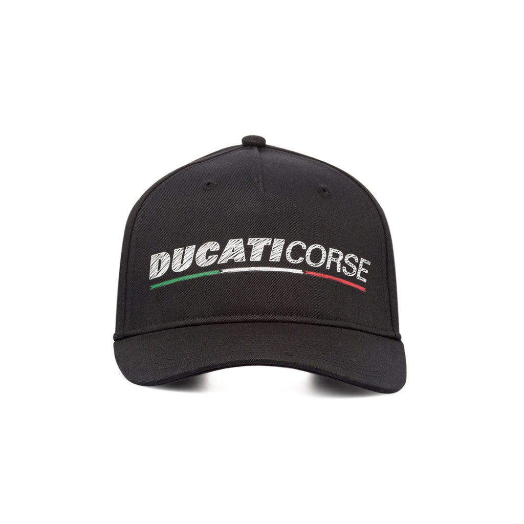 Cappellino nero da Uomo con scritta Ducati Corse