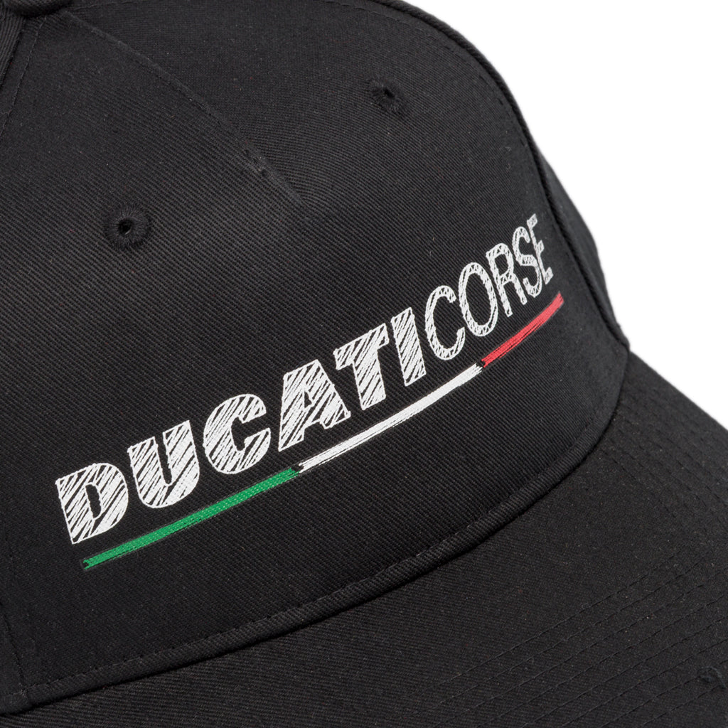 Cappellino nero da Uomo con scritta Ducati Corse