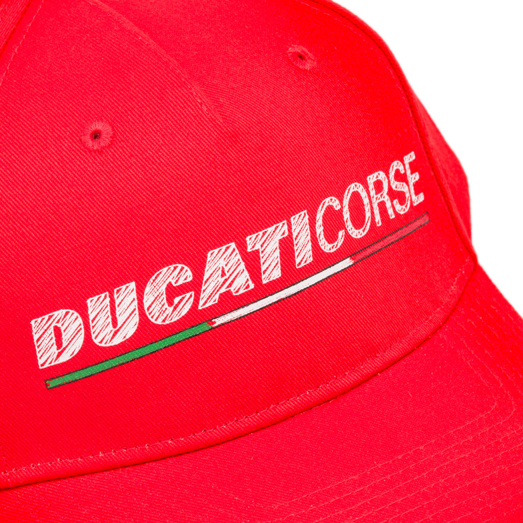 Cappellino rosso regolabile da Uomo con logo Ducati Corse