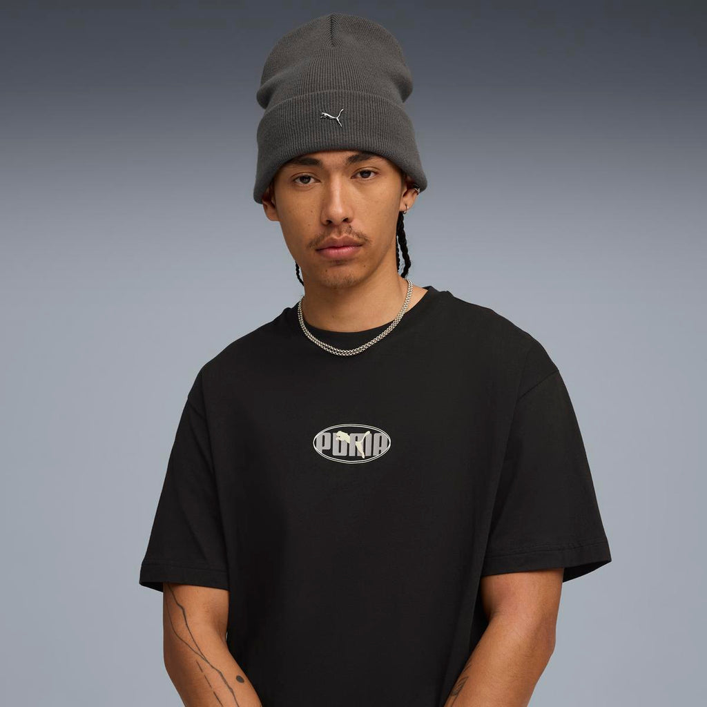 Berretto Puma unisex grigio con logo metallico sul risvolto