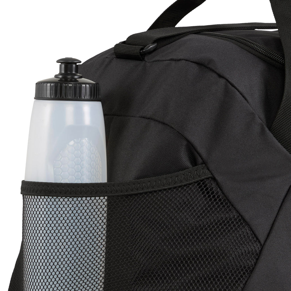 Borsone sportivo nero con tasche e tracolla con logo Puma Phase