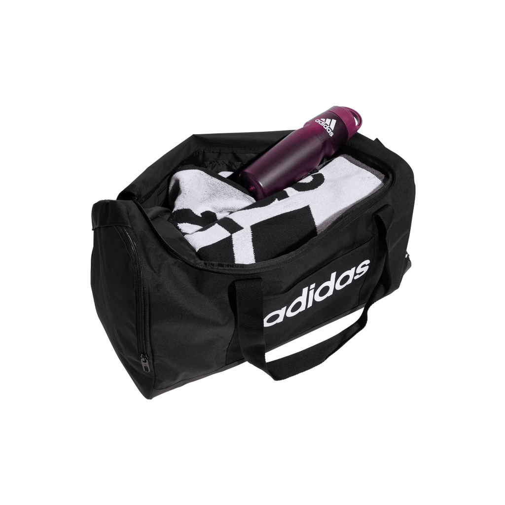 Borsa sportiva nera con logo frontale adidas