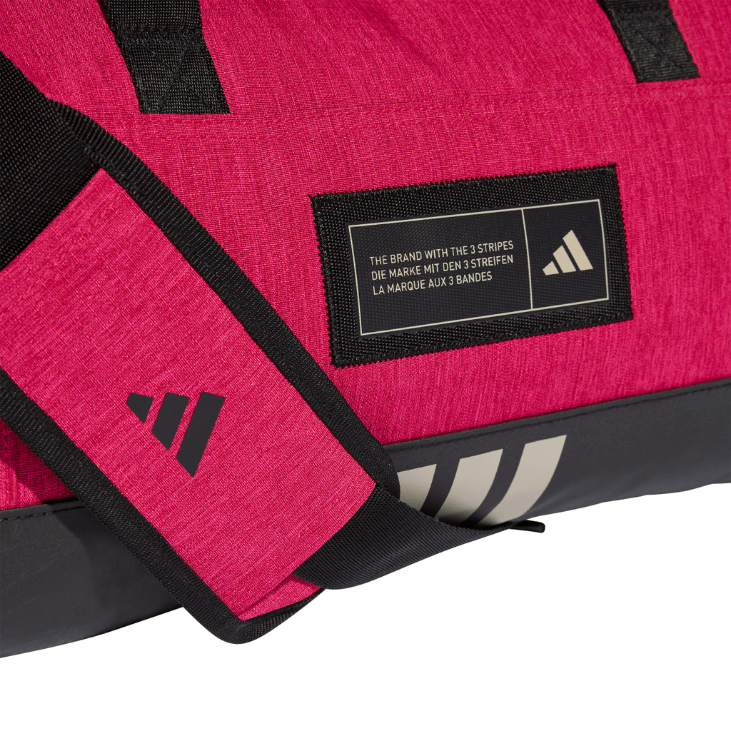 Borsa sportiva rosa con etichetta logo frontale adidas
