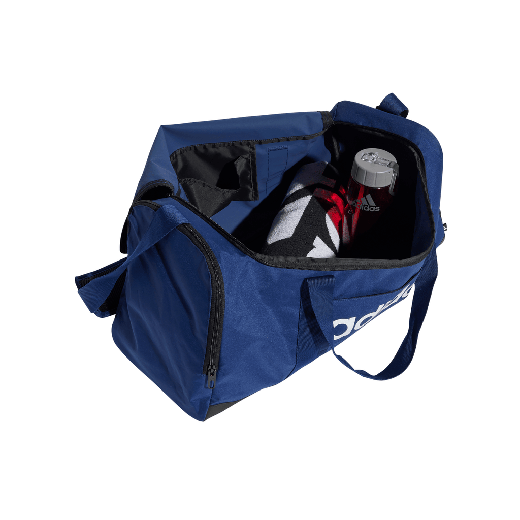 Borsa sportiva blu con logo frontale adidas