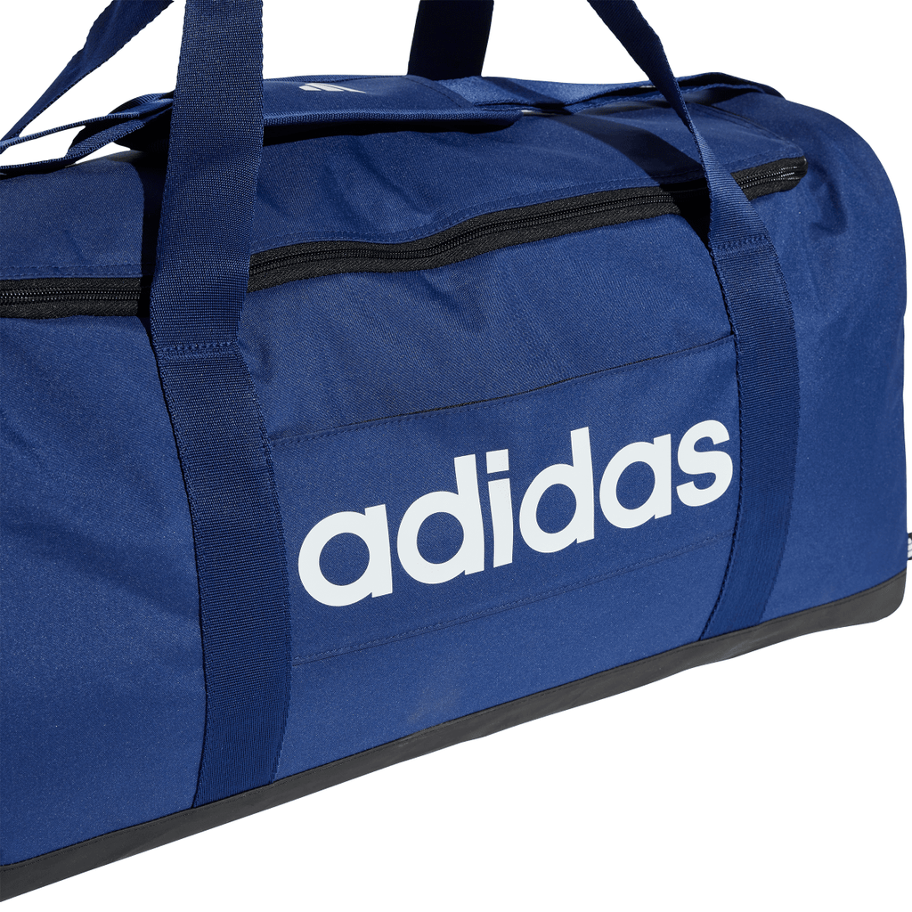 Borsa sportiva blu con logo frontale adidas