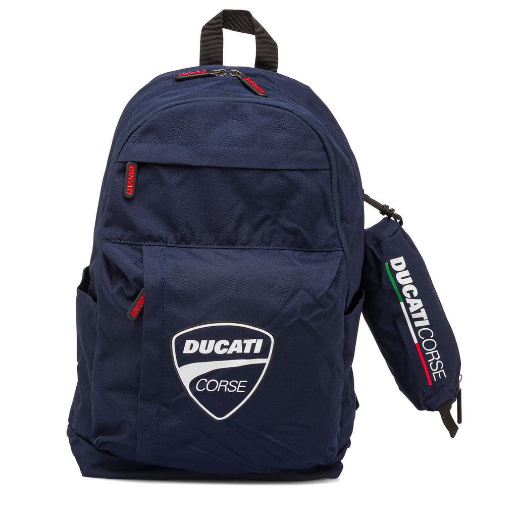 Zaino sportivo da uomo blu navy con logo Ducati