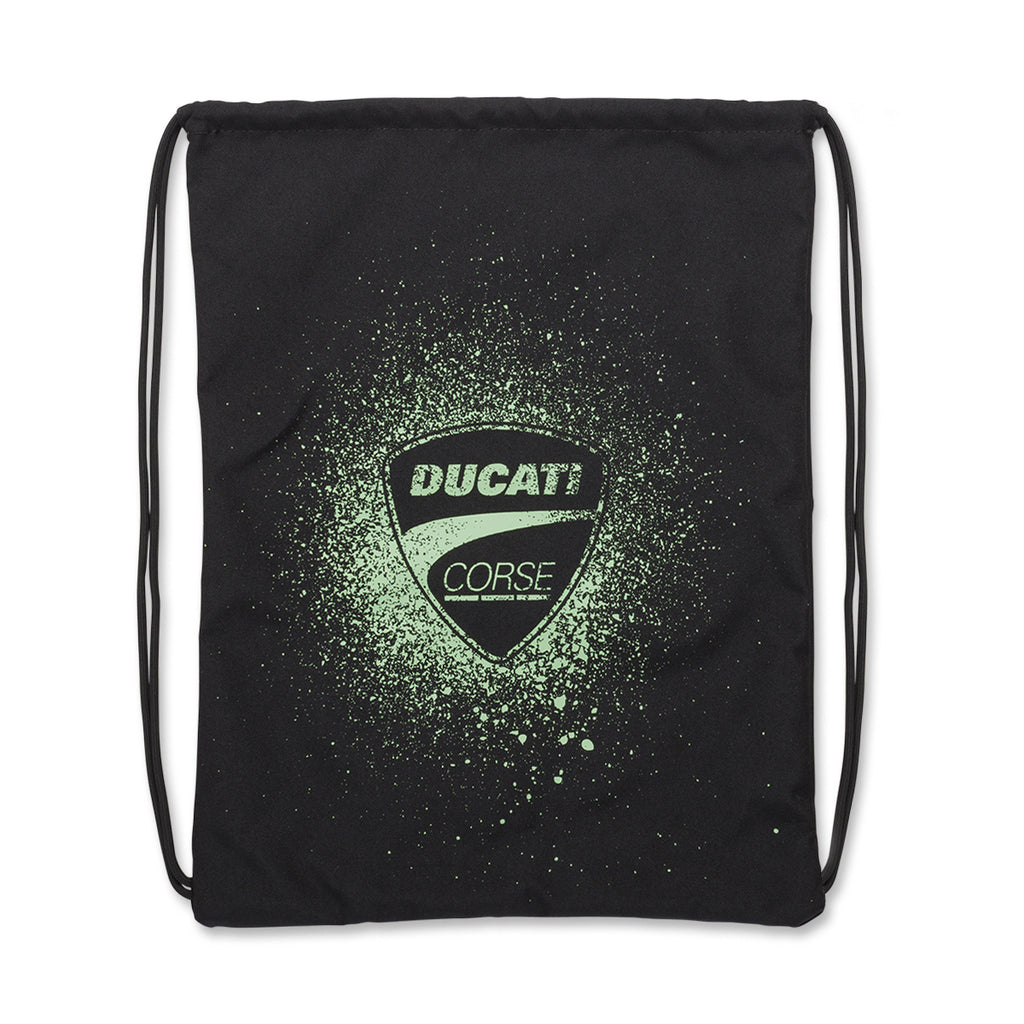 Sacca Zaino nera con Stampa e logo verde Ducati Corse
