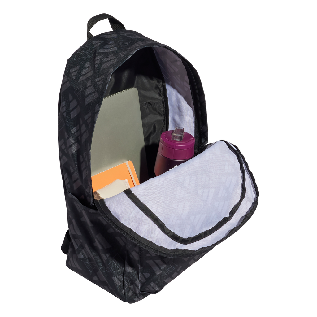 Borsa sportiva nera Unisex con stampa adidas