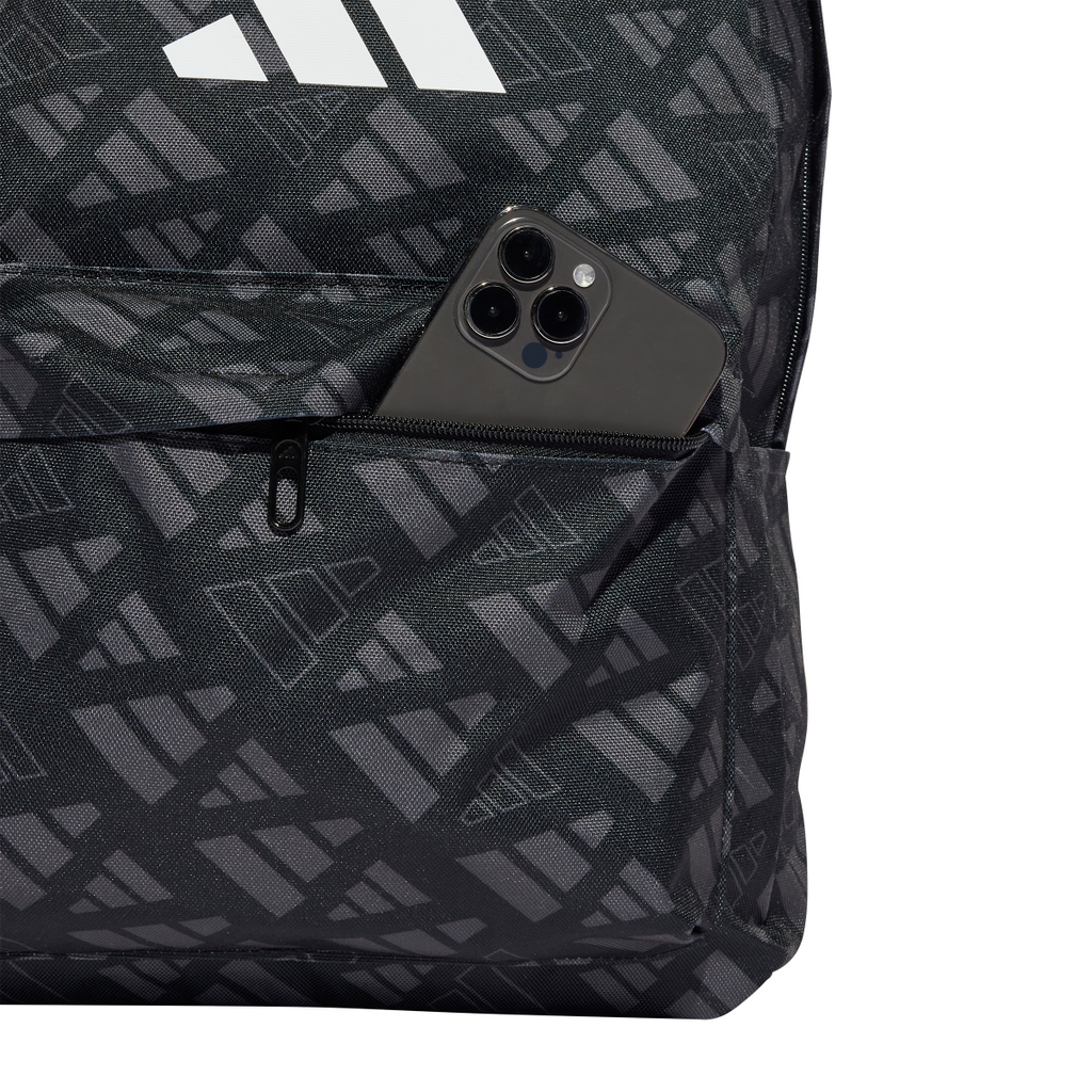 Borsa sportiva nera Unisex con stampa adidas