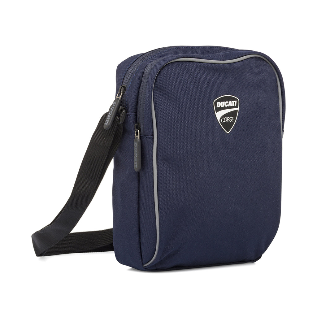 Borsello a tracolla da Uomo blu con logo bianco Ducati Corse