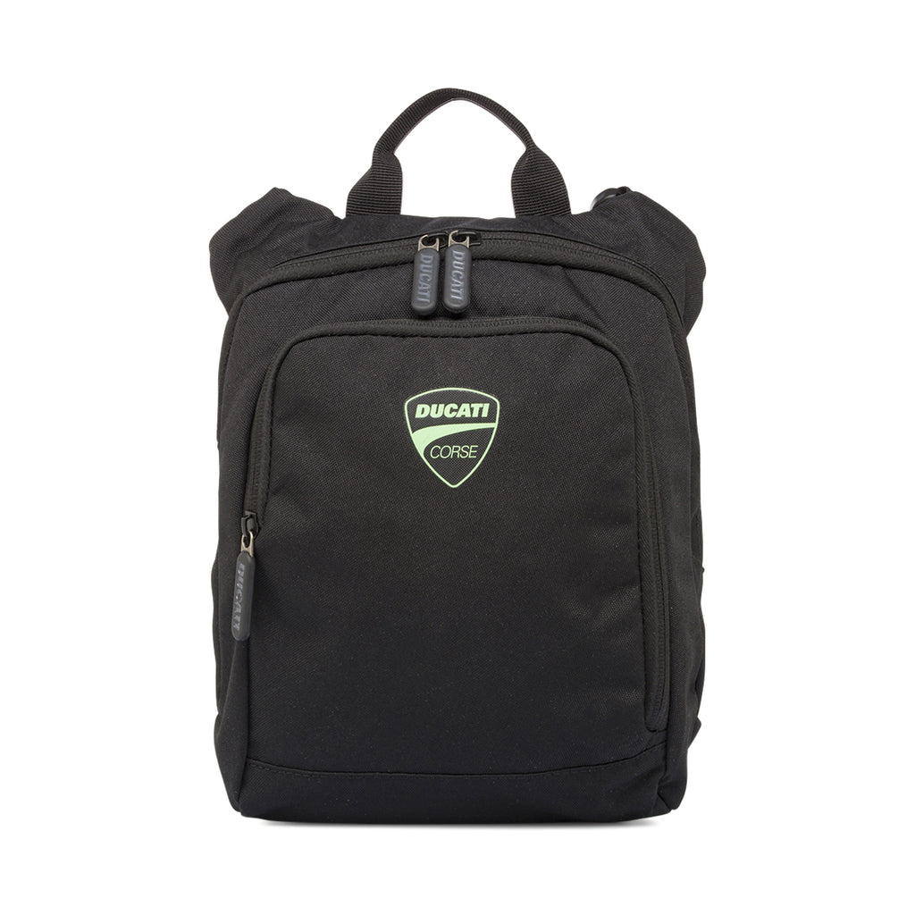 Borsello a tracolla da Uomo nero con logo verde fluo Ducati Corse