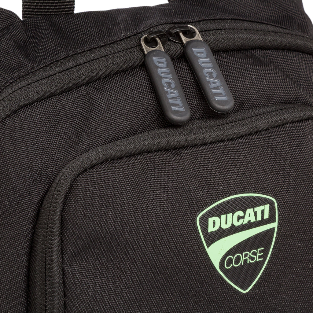 Borsello a tracolla da Uomo nero con logo verde fluo Ducati Corse
