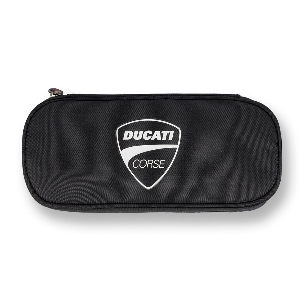 Astuccio scuola nero completo di penne e matite con logo Ducati