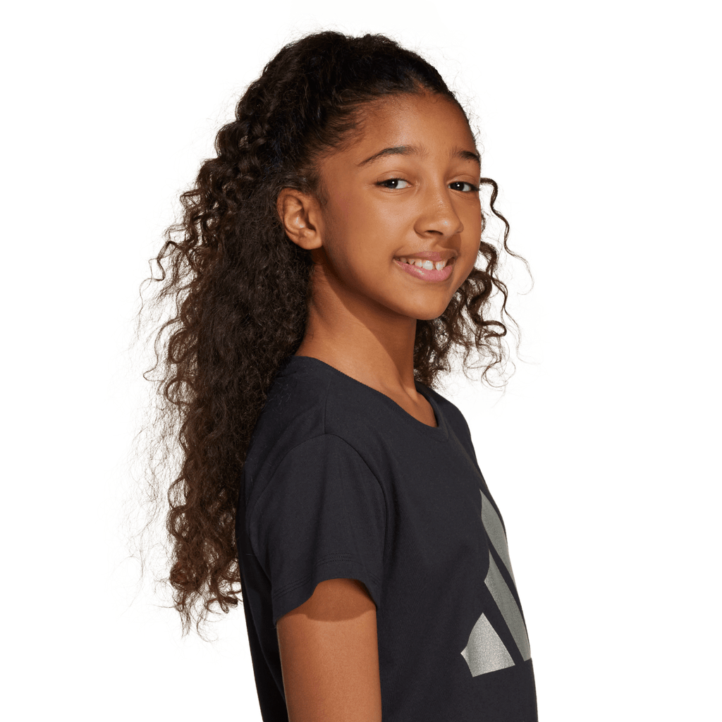 T-shirt nera da Bambina  JG GLAM a maniche corte con logo adidas