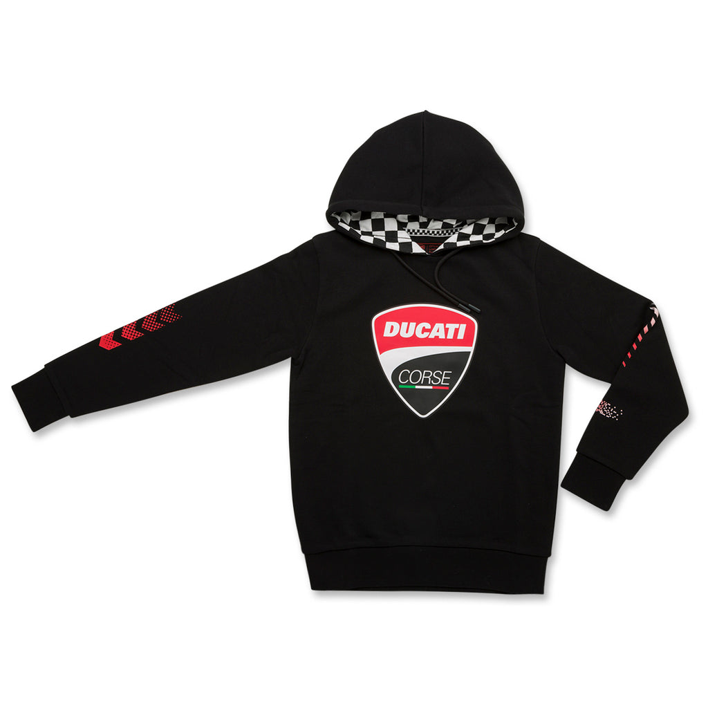 Felpa da ragazzo nera con logo Ducati Corse