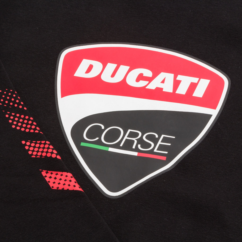 Felpa da ragazzo nera con logo Ducati Corse