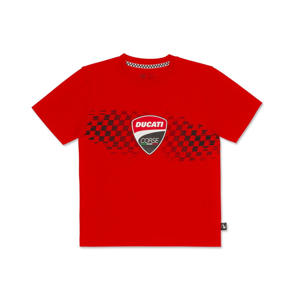 T-shirt da bambino rossa con logo Ducati Corse