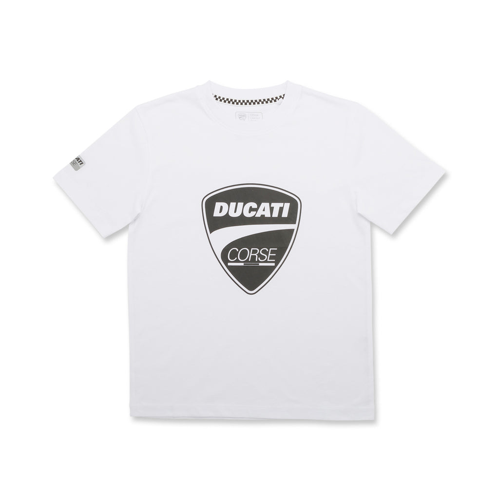 T-shirt bianca da ragazzo Ducati Corse