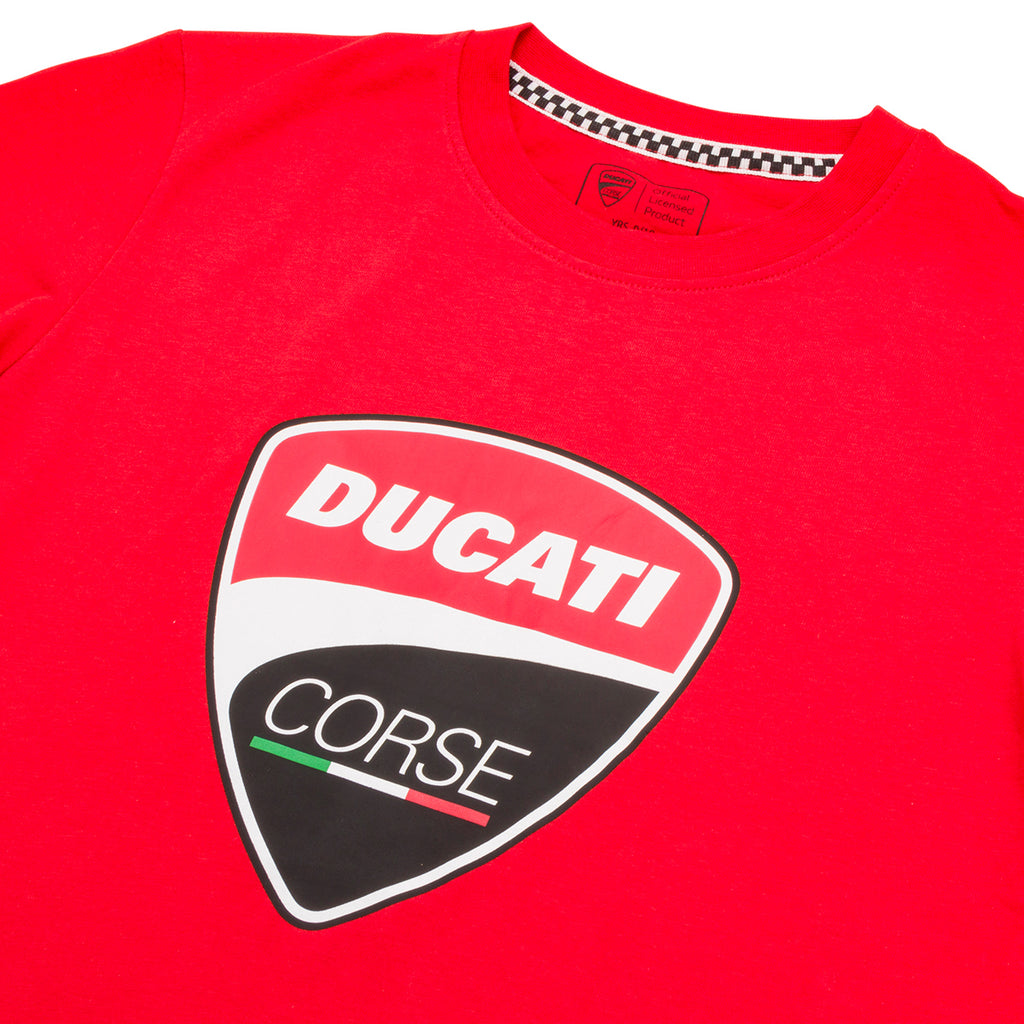 T-shirt rossa Ducati Corse da bambino con logo