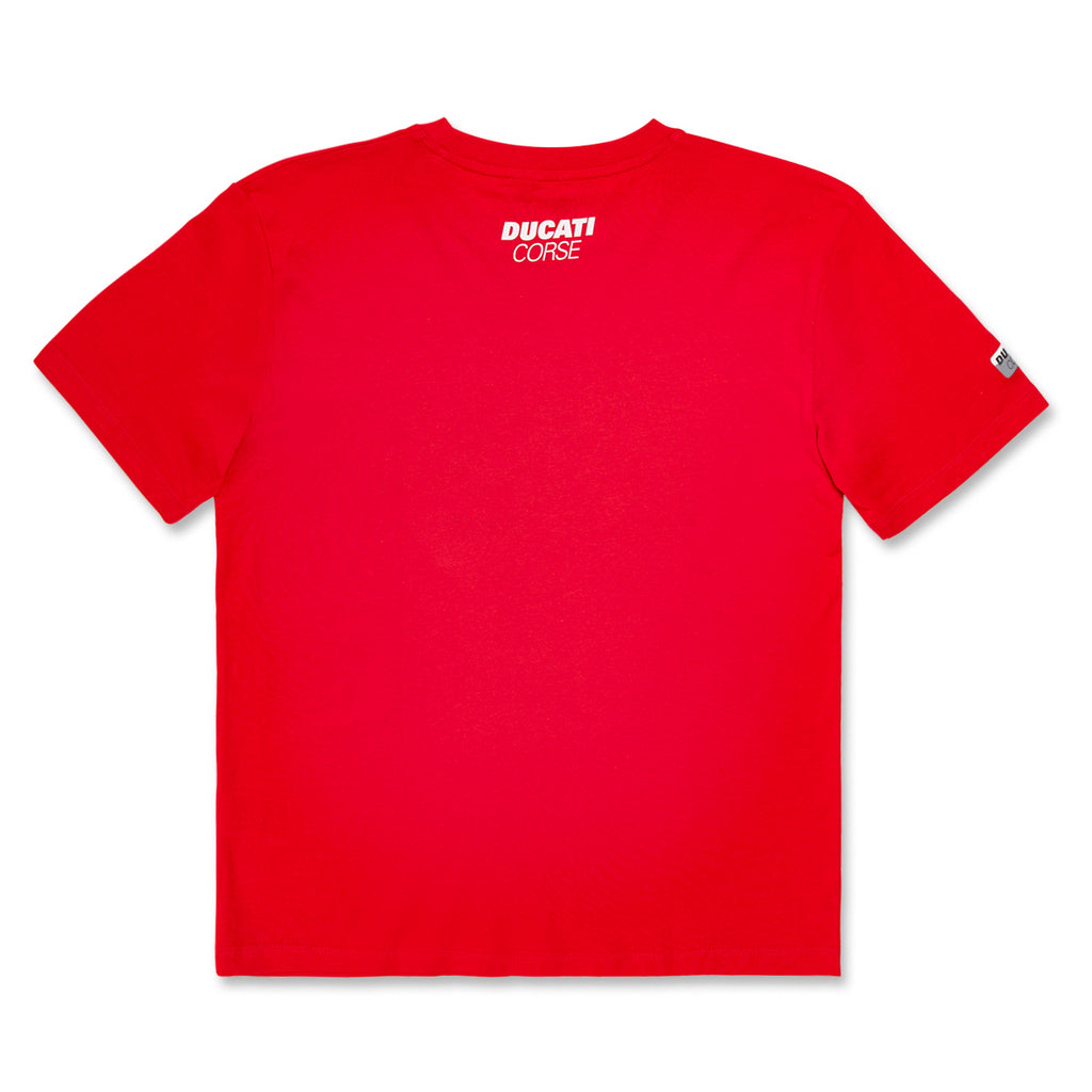 T-shirt rossa da bambino in cotone con stampa Ducati Corse