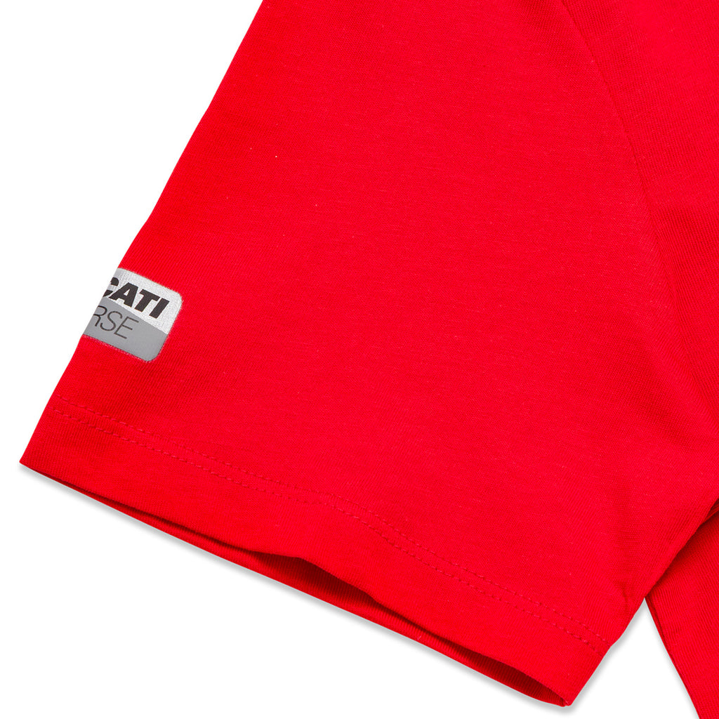 T-shirt rossa da bambino in cotone con stampa Ducati Corse
