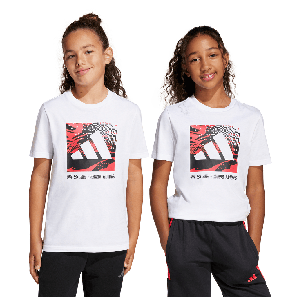 T-Shirt bianca da Bambina con stampa frontale adidas