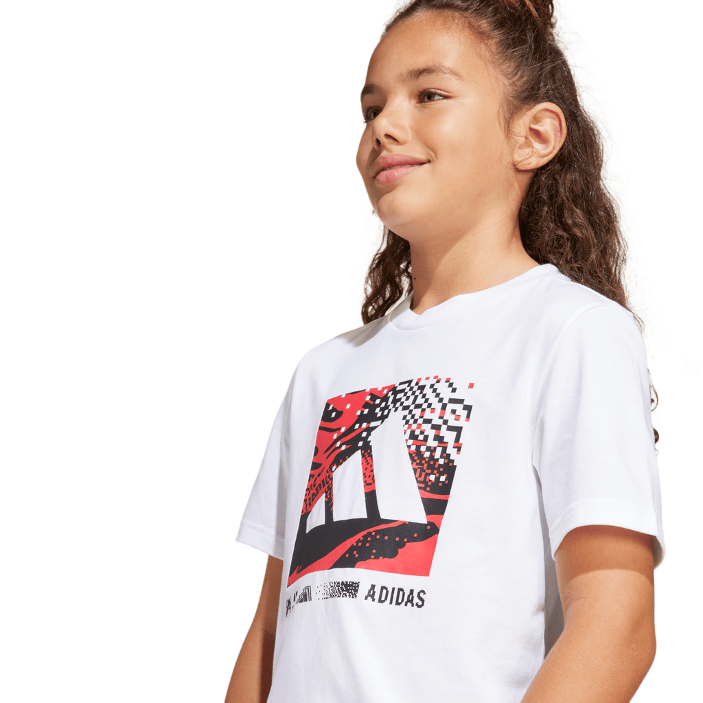 T-Shirt bianca da Bambina con stampa frontale adidas