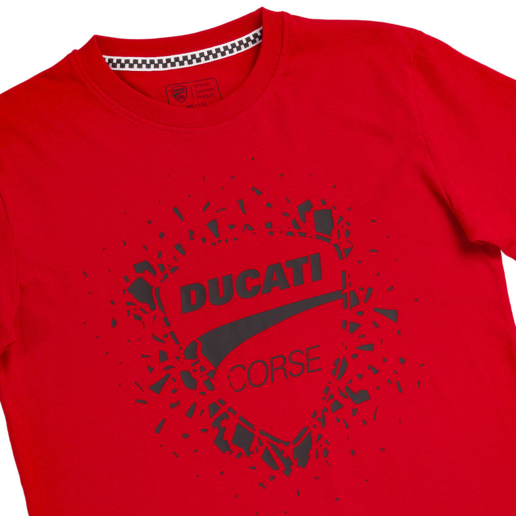 T-shirt rossa da Ragazzo in cotone con stampa Ducati Corse