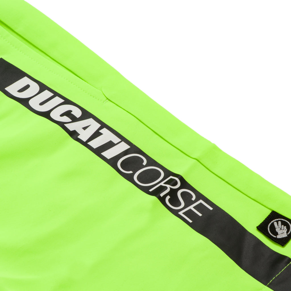 Costume da bagno da bambino giallo fluo con logo Ducati Corse