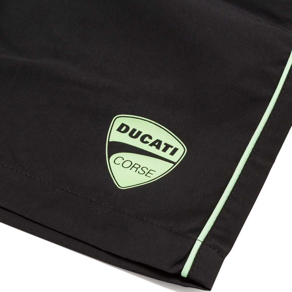 Costume da bagno nero da Bambino e Ragazzo con dettagli verde acqua e logo Ducati