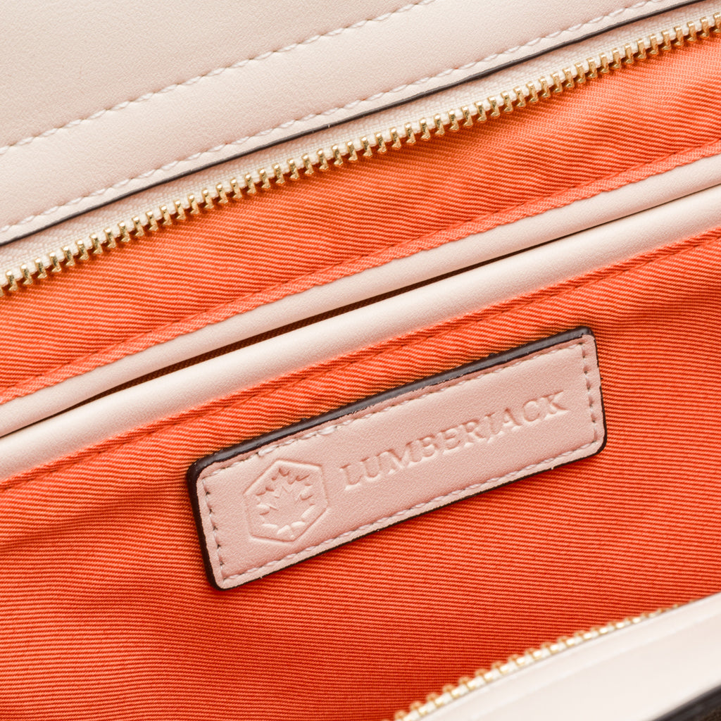 Borsa a spalla taupe da donna con stampa monogramma Lumberjack Jamie