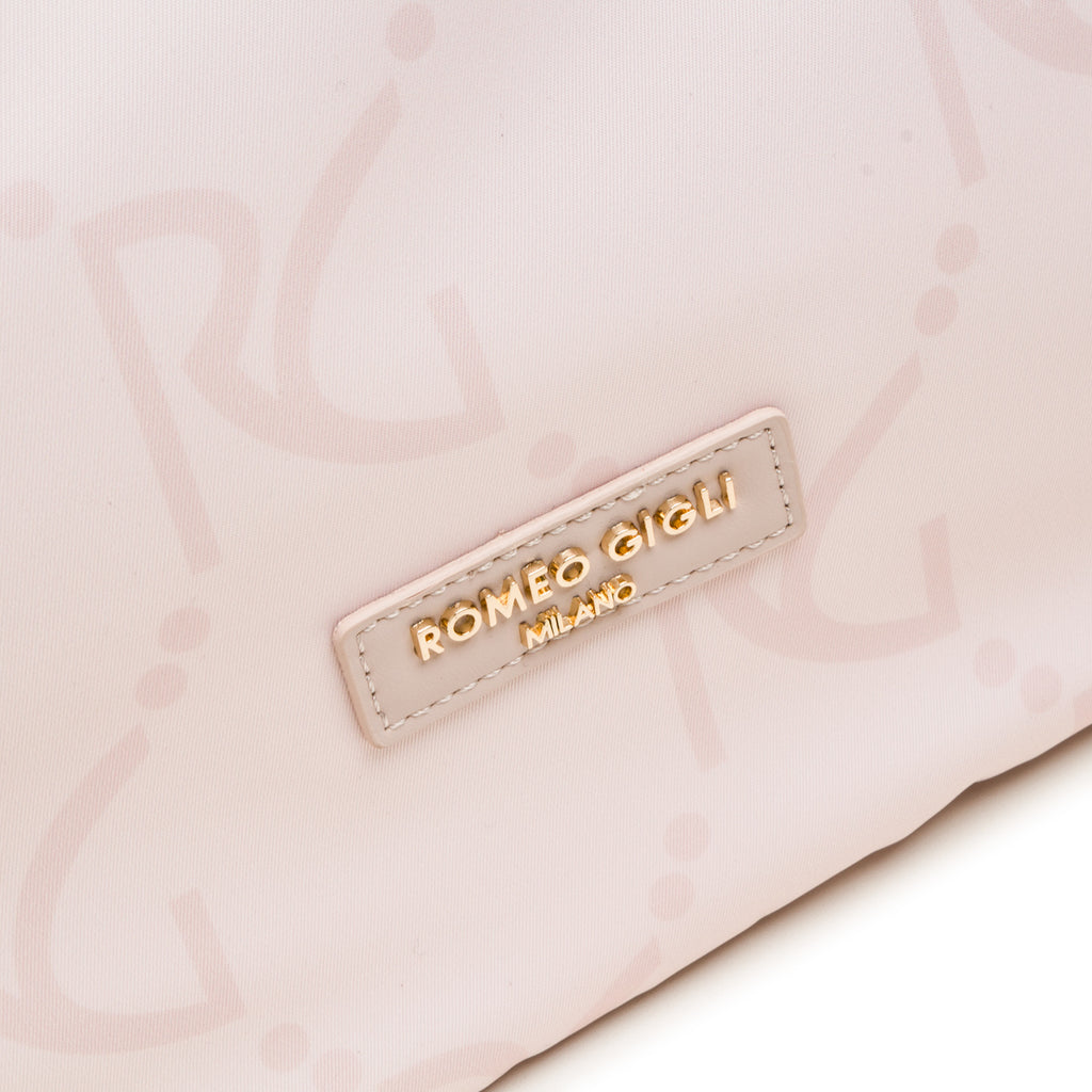 Borsa a spalla nude con monogramma da donna Romeo Gigli Milano Carmen