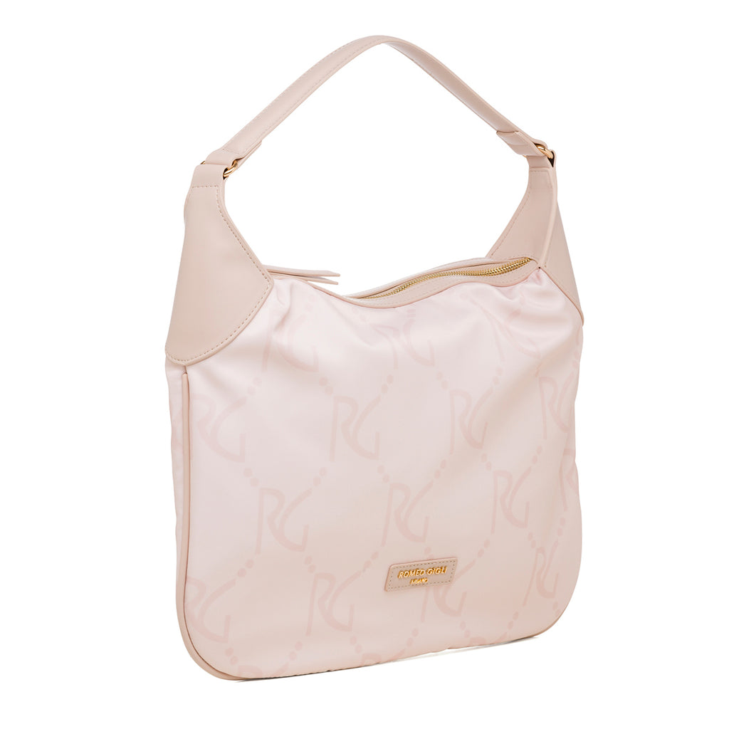 Borsa a spalla nude con monogramma da donna Romeo Gigli Milano Carmen