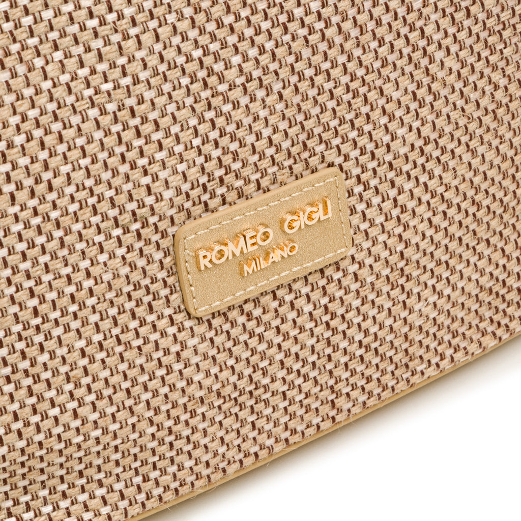 Borsa in juta da donna oro Romeo Gigli Milano Eunice