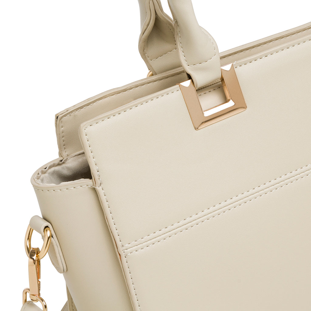 Borsa a spalla bianca off-white da donna Lora Ferres