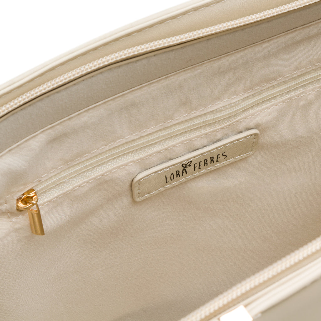 Borsa a spalla bianca off-white da donna Lora Ferres