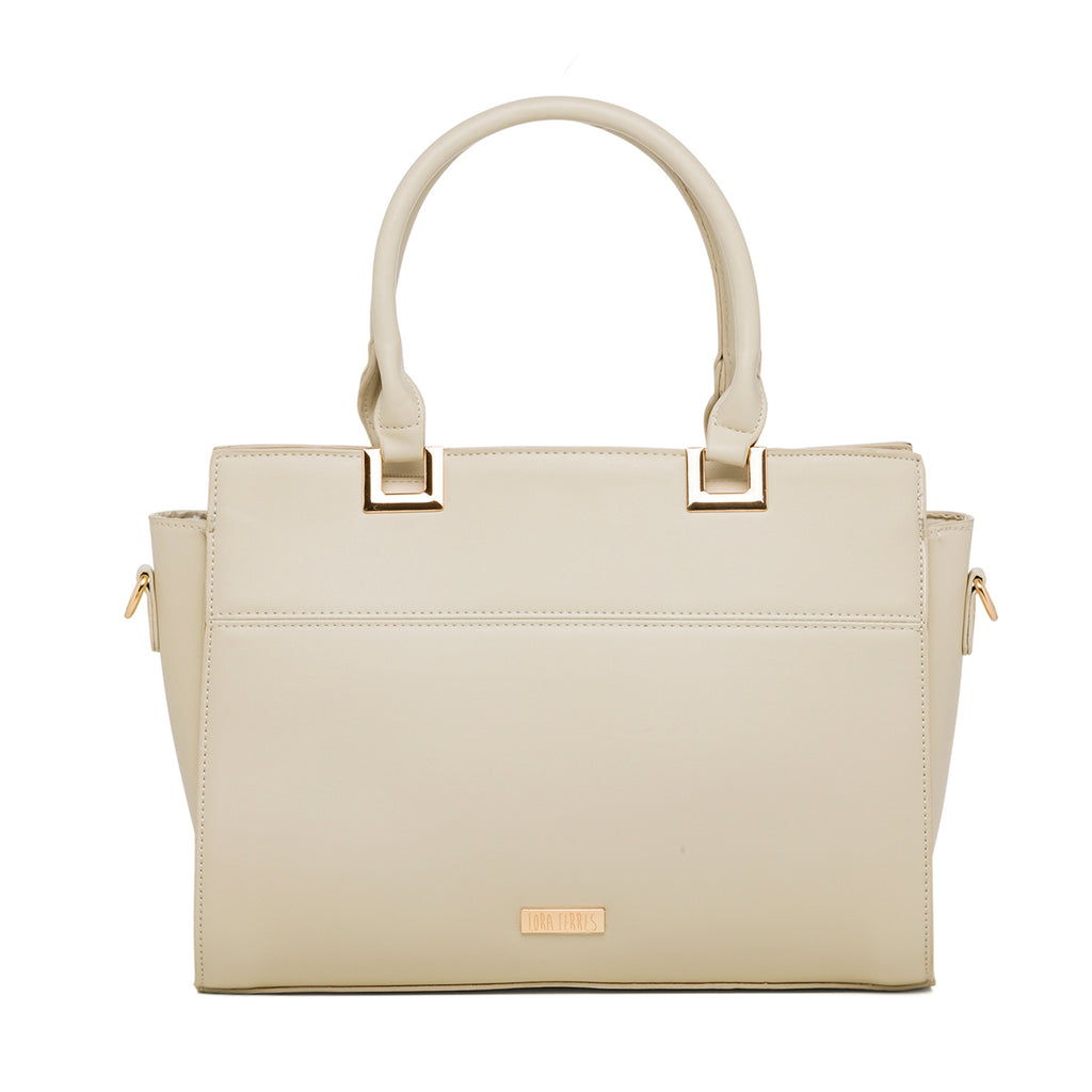 Borsa a spalla bianca off-white da donna Lora Ferres
