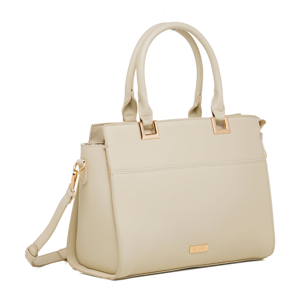 Borsa a spalla bianca off-white da donna Lora Ferres