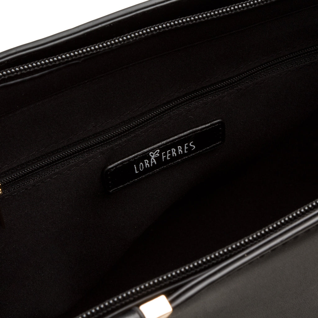 Borsa a spalla nera da donna Lora Ferres