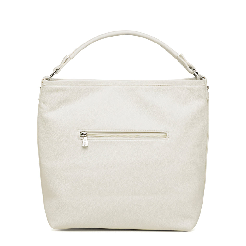 Borsa a spalla bianca da donna con tasca esterna Lora Ferres