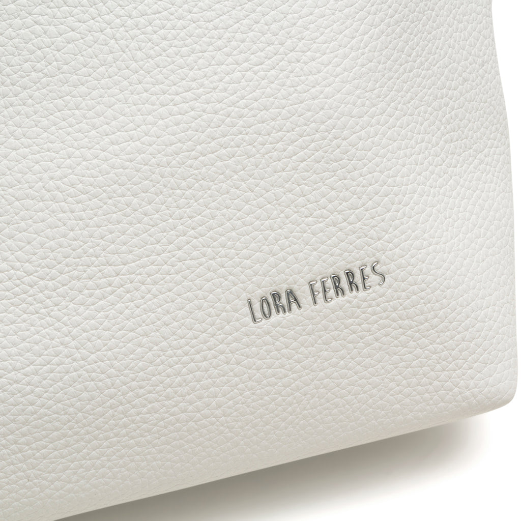 Borsa a spalla bianca da donna con tasca esterna Lora Ferres